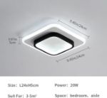 Picture of Modern 22W LED Ceiling Light , Sleek 9.5” Square Fixture, 6500K Cool White Glow for Bedroom, Kitchen & More (Black & White)