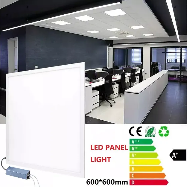 Picture of Ultra-Slim 48W LED Panel Light,  Cool White 6500K with Waterproof Driver for Garage & Workshop