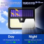 Picture of 238 LED Outdoor Solar Security Lights with Motion Sensor, 270° Wide Angle, IP65 Waterproof for Front Door, and Garden