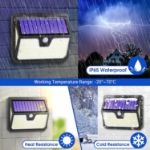 Picture of 238 LED Outdoor Solar Security Lights with Motion Sensor, 270° Wide Angle, IP65 Waterproof for Front Door, and Garden