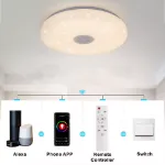 Picture of 48W Smart RGB LED Ceiling Light with Bluetooth Speaker, Remote & APP, Illuminate with Music