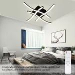 Picture of Modern 4-Wave LED Ceiling Lamp, Dimmable Lighting for Kitchen, Living Room & Bedroom Spaces