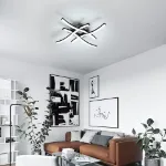 Picture of Modern 4-Wave LED Ceiling Lamp, Dimmable Lighting for Kitchen, Living Room & Bedroom Spaces