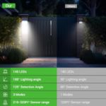 Picture of Solar Powered Wall Lights with Motion Sensor – IP65 Waterproof, 3 Lighting Modes for Path & Steps