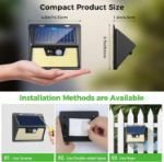 Picture of Solar Powered Wall Lights with Motion Sensor – IP65 Waterproof, 3 Lighting Modes for Path & Steps