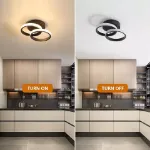 Picture of Elegant Double Circular LED Pendant Light, Modern Ceiling Fixture for Living Rooms