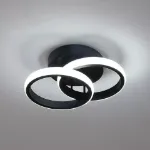 Picture of Elegant Double Circular LED Pendant Light, Modern Ceiling Fixture for Living Rooms