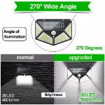 Picture of 4-Pack 100-LED Solar Motion Sensor Wall Lights, Outdoor Garden & Fence Lamps