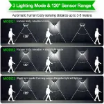 Picture of 4-Pack 100-LED Solar Motion Sensor Wall Lights, Outdoor Garden & Fence Lamps