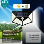 Picture of 4-Pack 100-LED Solar Motion Sensor Wall Lights, Outdoor Garden & Fence Lamps