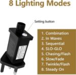 Picture of 31V LED Transformer Plug with Timer & 8 Lighting Modes , Power Adapter for Christmas Tree, Net, and Icicle Lights, Memory Function, IP20 Rated