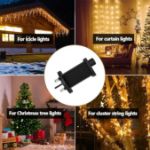 Picture of 31V LED Transformer Plug with Timer & 8 Lighting Modes , Power Adapter for Christmas Tree, Net, and Icicle Lights, Memory Function, IP20 Rated