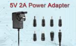 Picture of 10W AC 100-240V to DC 5V 2A Power Adapter,  Universal Power Supply for Security Cameras, Wireless Routers, LED Strips, and More