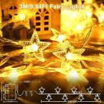 Picture of Star Fairy Lights,  3M 20 LED Battery Operated String Lights with Timer, IP65 Waterproof Warm White Décor for Christmas, Weddings, and Parties