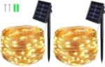 Picture of [2 Pack] Solar Powered String Lights, 16.4Ft 50 LED Warm White Waterproof Fairy Lights for Indoor & Outdoor Décor, Christmas, Halloween, Garden, Patio