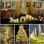 Picture of [2 Pack] Solar Powered String Lights, 16.4Ft 50 LED Warm White Waterproof Fairy Lights for Indoor & Outdoor Décor, Christmas, Halloween, Garden, Patio