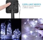 Picture of Solar String Lights, 50 LED 5M Silver Wire Solar Fairy Lights, Waterproof Garden Solar Lights for Patio, Fence, Camping, Outdoor Wedding, Party, Festival, Christmas Decor (Cool White) [Energy Class G]