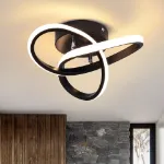 Picture of Ceiling LED Lights Round, Double Circle Ceiling Lamp, Black Retro Style Ceiling Lamp, Flush Mount ceiling round led lights