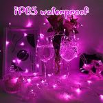 Picture of  3M 30LED Pink LED Fairy Lights with Timer, Battery Powered, Waterproof String Lights for Valentine's Day, Garden, Party, and Window Decorations