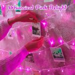 Picture of  3M 30LED Pink LED Fairy Lights with Timer, Battery Powered, Waterproof String Lights for Valentine's Day, Garden, Party, and Window Decorations