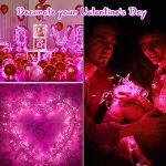 Picture of  3M 30LED Pink LED Fairy Lights with Timer, Battery Powered, Waterproof String Lights for Valentine's Day, Garden, Party, and Window Decorations