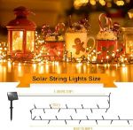 Picture of 6M 60 LED Solar Fairy Lights by, Weatherproof Outdoor String Lights with 8 Modes for Christmas, Garden, Terrace, Wedding & More (Warm White Glow)