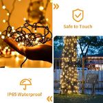 Picture of 6M 60 LED Solar Fairy Lights by, Weatherproof Outdoor String Lights with 8 Modes for Christmas, Garden, Terrace, Wedding & More (Warm White Glow)