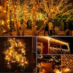 Picture of 6M 60 LED Solar Fairy Lights by, Weatherproof Outdoor String Lights with 8 Modes for Christmas, Garden, Terrace, Wedding & More (Warm White Glow)