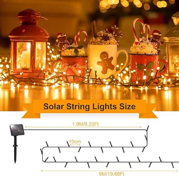 Picture of Elegant Ramadan & Eid Mubarak 1.5M 10 LED String Lights,  Golden Battery-Operated Fairy Lights with Moon, Stars, and Lantern Design for Indoor & Outdoor Festive Décor