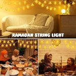 Picture of Elegant Ramadan & Eid Mubarak 1.5M 10 LED String Lights,  Golden Battery-Operated Fairy Lights with Moon, Stars, and Lantern Design for Indoor & Outdoor Festive Décor