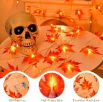 Picture of 3M 20 LED Maple Leaf String Lights, Battery-Operated Autumn Garland with Timer for Thanksgiving, Halloween & Christmas Décor ,Warm Fall Ambiance for Parties, Tables, and Home Decoration