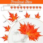 Picture of 3M 20 LED Maple Leaf String Lights, Battery-Operated Autumn Garland with Timer for Thanksgiving, Halloween & Christmas Décor ,Warm Fall Ambiance for Parties, Tables, and Home Decoration