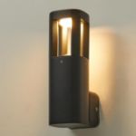 Picture of Outdoor Wall Light, Mains Powered, IP54 Waterproof, Modern Aluminium Square LED Sconce for Porch and Front Door, Anthracite, Wall Mounted Exterior Lighting.