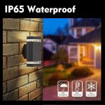 Picture of  Outdoor Modern Up & Down Wall Lights , Waterproof IP65 LED Porch Lights with 3000K Warm Light, GU10 Bulbs, Wall-Mounted Exterior Lighting for Home, Yard, or Patio (2 Pack, Black)