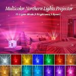 Picture of One Fire Northern Lights Galaxy Projector, 18 Color Sensory Lamp with 10 Brightness Levels, Remote Control, Timer & Multicolor Crystal Design, Night Light for Bedrooms & Living Spaces