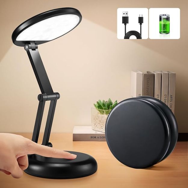 Picture of Portable 3600mAh Rechargeable LED Desk Lamp, Dimmable Cordless Table Lamp with 10 Brightness Levels, USB Rechargeable Battery Light for Reading & Indoor Use