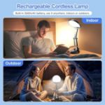 Picture of Portable 3600mAh Rechargeable LED Desk Lamp, Dimmable Cordless Table Lamp with 10 Brightness Levels, USB Rechargeable Battery Light for Reading & Indoor Use