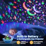 Picture of Rechargeable Star Projector Night Light, 96 Lighting Modes & 6 Films, 360° Rotating Sensory Ceiling Light for Kids & Babies, Perfect for Bedrooms & Sensory Play