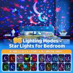 Picture of Rechargeable Star Projector Night Light, 96 Lighting Modes & 6 Films, 360° Rotating Sensory Ceiling Light for Kids & Babies, Perfect for Bedrooms & Sensory Play