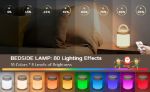 Picture of Rechargeable LED Baby Night Light, 10 Color Dimmable Touch Lamp with Remote & Timer, Portable Cordless Lamp for Kids & Bedroom