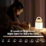 Picture of Rechargeable LED Baby Night Light, 10 Color Dimmable Touch Lamp with Remote & Timer, Portable Cordless Lamp for Kids & Bedroom