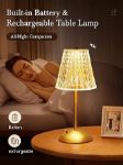 Picture of Rechargeable Table Lamp, 10-Way Dimmable Touch Lamp with 3 Colors, Cordless Bedside Lamp for Bedroom & Living Room, Portable Battery-Operated Light