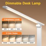 Picture of LED Desk Lamp, 15 Lighting Modes, Adjustable Dimmable Table Lamp with Timer, Multi-Powered Reading Light for Bedroom, Office & Home