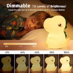 Picture of Rechargeable Dinosaur Night Light, 16 Colors Dimmable Baby Night Lamp with Remote, Soft Silicone Kids Night Light for Bedroom Décor & Dinosaur Gifts