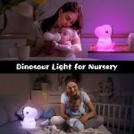 Picture of Rechargeable Dinosaur Night Light, 16 Colors Dimmable Baby Night Lamp with Remote, Soft Silicone Kids Night Light for Bedroom Décor & Dinosaur Gifts