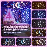 Picture of USB Rechargeable Night Light Projector,  144 Lighting Modes, 15 Films, Remote Control & 360° Rotation for Kids' Bedrooms, Girls Night Light & Baby Soothing Lamp