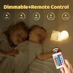 Picture of Adorable Cat Night Light for Kids – 16 RGB Colors, USB Rechargeable Baby Night Light with Remote, Soft Silicone Lamp for Bedrooms & Nursery 