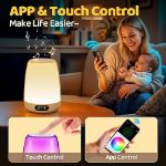 Picture of Baby Night Light with 48 Colors & 14 White Noises, Dimmable Toddler Night Light, 3000mAh Rechargeable Touch Bedside Lamp with App Control for Kids’ Bedroom