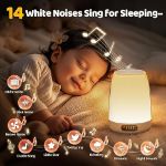 Picture of Baby Night Light with 48 Colors & 14 White Noises, Dimmable Toddler Night Light, 3000mAh Rechargeable Touch Bedside Lamp with App Control for Kids’ Bedroom