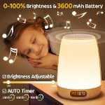 Picture of Baby Night Light with 48 Colors & 14 White Noises, Dimmable Toddler Night Light, 3000mAh Rechargeable Touch Bedside Lamp with App Control for Kids’ Bedroom